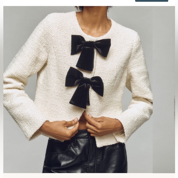 Anthropologie Avec Les Filles NWT Bow Tie Tweed Coquette Balletcore - Picture 5 of 12